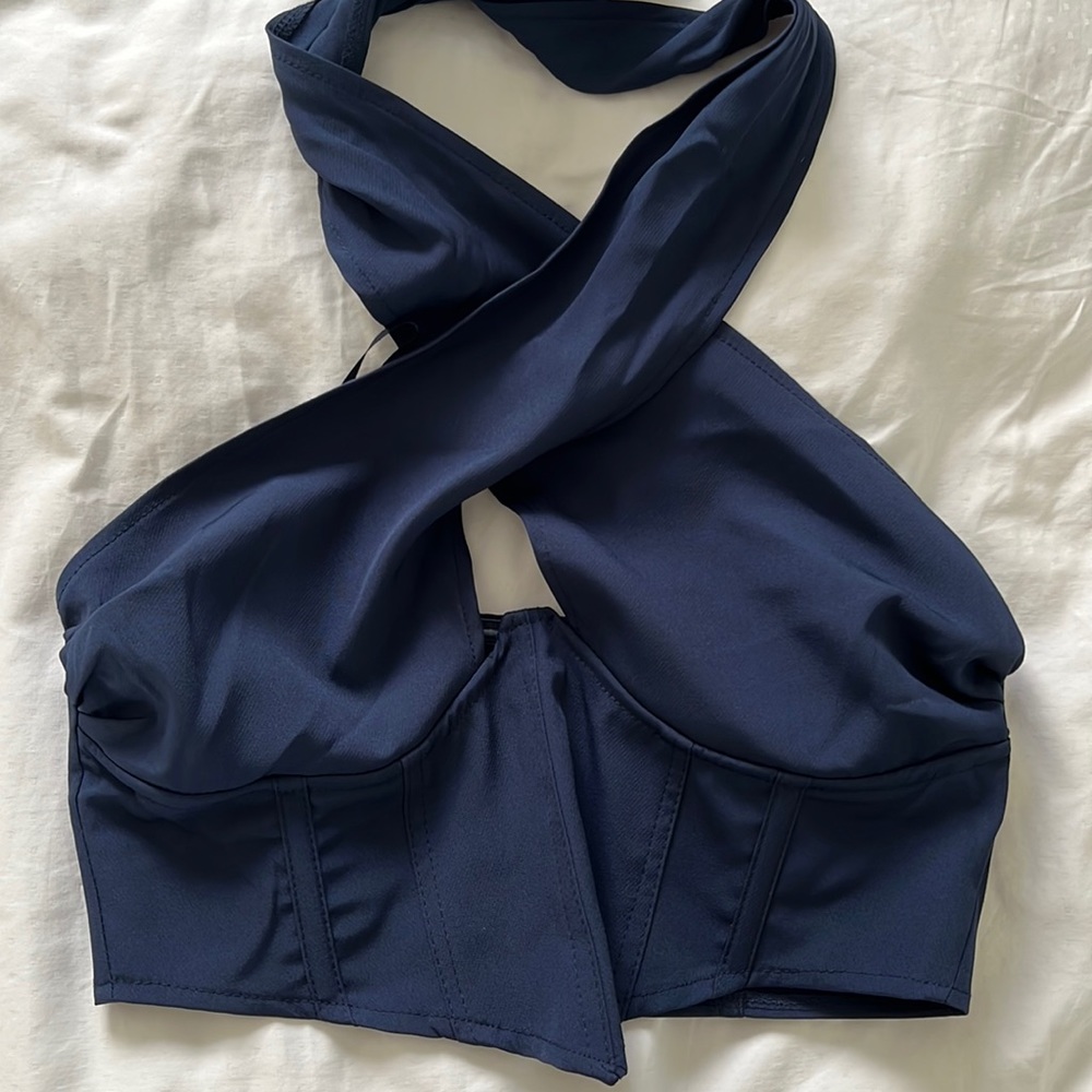 Missguided Cross Front Halter Neck Corset